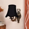 Devansh Gold Antique Wall Mounted Lamp With Black  Cotton Shade