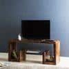 Allen Sheesham Wood Minimalist Tv Entertainment Unit For Tv Upto 55 Inch In Provisional Teak Finish