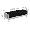 Hoslo Velvet 2 Seater Ottoman Bench in Grey & Black Color