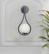 Birds Single Light Wall Fitting In Black  Finish With Opal Frosted White Glass