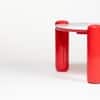 Vortex Marble Coffee Table In Red Pu Finish