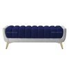 Hoslo Velvet 2 Seater Ottoman Bench in Navy Blue & Grey Color