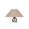 Robin Beige Natural Fiber Floor Lamp with Black Iron Base