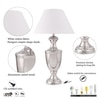 Emlyn Chrome Finish Metal Table Lamp With White Cotton Shade