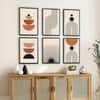 The Castle Decor Boho Abstract Botanical Wall Art Set of 6 Design 4 11x17 Inch