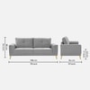 Nency Velvet 3 seater Sofa Grey