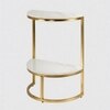 Half Round Metal Side Table in Gold Colour