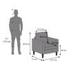 Winston 1 Seater Fabric Sofa in Fossial Brown Colour