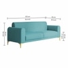Veniza Velvet 3 Seater Sofa In Aqua Blue Colour