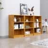 Hexa Engineered Wood Bookshelf Multipurpose Storage Rack in Giant Wood Colour