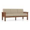 Raynor 3 Seater Wooden Sofa (Macadamia Brown)