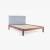 Toshi Solid Wood Queen Non Storage Bed in Grey Colour