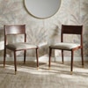 Saar Teak Wood Set of 2 Dining Chairs In Espresso Teak Finish with Macadamia Brown Colour