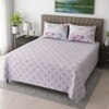 Cleo Light Purple & Pink Geometric 400 TC Cotton Flat Super King Size Bedsheet with 2 Pillow Covers – Threads