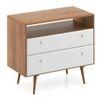 Roswell Solid Wood Chest of 2 Drawers in Amber Walnut Finish