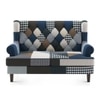Minnelli 2 Seater Fabric Loveseat In Indigo Patch Work Colour