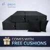 Sleep Spa Foldable 1 Seater Single Foam Fold Out Sofa Cum Bed in Dark Grey Colour