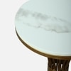 White Metal Side Table in Gold Colour