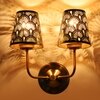 Devansh Metal Electric Wall Light in Gold Colour with Black Shade Count of 2 Lights
