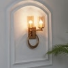 Pegasus 2 Light Wall Fitting In Brass Finish With Amber Glass Shade