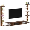 BLUEWUD Estoye Large Engineering Wood Wall Mount TV Entertainment Unit Set Top Box Stand/TV Cabinet Panel with Shelves for Books & D�cor Display Unit, Ideal for 60�(Brown Maple)
