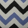 Imperial Knots Ivory Blue Black Chevron Hand Woven Dhurrie 4x6 Feet