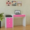 Eskada Kids Study Desk cum Printer Table with 4 Drawers in Barbie Pink Colour