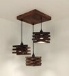 Star Brown Solid Wood Cluster Hanging Light