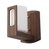 Eliante Wooden Wall Lights Wood & Glass Material Dark Brown & White Finish