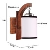 Devansh Solid Wood Electric Wall Light in Brown Colour with White Shade Count of 1 Light