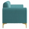 Veniza Velvet 3 Seater Sofa In Aqua Blue Colour