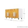 Hexa Red Multipurpose Storage Cabinet With 2 Drawer 4 Door in Frosty White And Giant Wood Colour