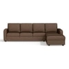Apollo Compact Sofa (Colour : Mocha, Cushion : Hard, Back Type : Regular, Seating Capacity : Right Aligned 3 Seater + Right Aligned Chaise + Ottoman)