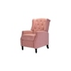 Louis Solid Wood One Seater Manual Recliner in Pink Colour