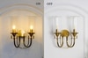 Stella Glass and Brass Doule Shade Wall Light
