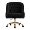 Doe Buck Clemence Modern Black Tufted Velvet Office Chair