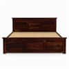Stainfleld Solid Wood Queen  Size Bed Without Storage (Walnut Finish)