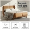 Valerio Duo-Panel Luxe Queen Size Bed in Camel Brown colour Velvet with Oak wood Frame