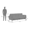 Vetra 3 Seater Leather Sofa In Pebble Colour
