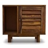 Terence Solid Wood Bedside Table in Teak Finish