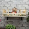 D'Dass White Mdf and Sheesham Wooden Temple For Pooja