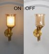 Nena Single Light Wall Fitting In Brass Finish Metal With Amber Glass