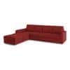 Apollo Compact Fabric Sectional Compact Sofa (Colour : Salsa Red, Cushion : Soft, Back Type : Regular, Seating Capacity : Left Aligned 3 Seater + Left Aligned Chaise)