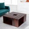 Milan Sheesham Wood Coffee Table In Walnut Finish