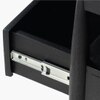 Archie Spindle Solid Wood Bedside Table in Black Colour