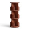 360° Rotating Bookshelf – 3 Tier Space Saving Book Organizer with Smooth Rotation, Brown Finish