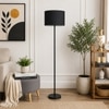 Fionn Black Cotton Floor Lamp with Solid Wood