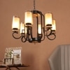 Eliante Golden Chandelier, 6 Lights, Mild Steel And Glass, Elegant Modern Ceiling Light Fixture