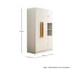 Hexa Red Wooden 4 Door Wardrobe with Hanging Space in Frosty White Colour