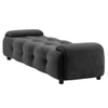 Melon Velvet 5 Feet Ottoman Bench in Dark Grey  Color